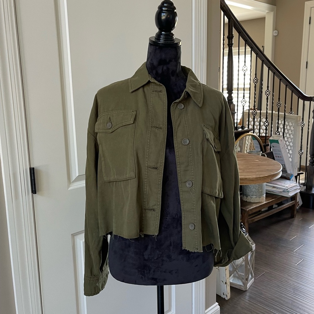 Top shop Olive Green Cropped Jacket